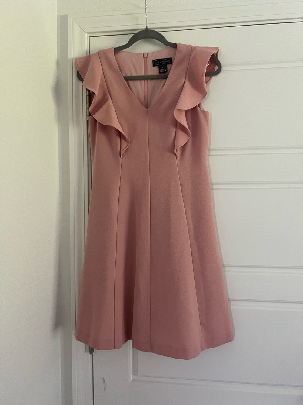 Jessica Howard Blush Pink Ruffle Midi Dress